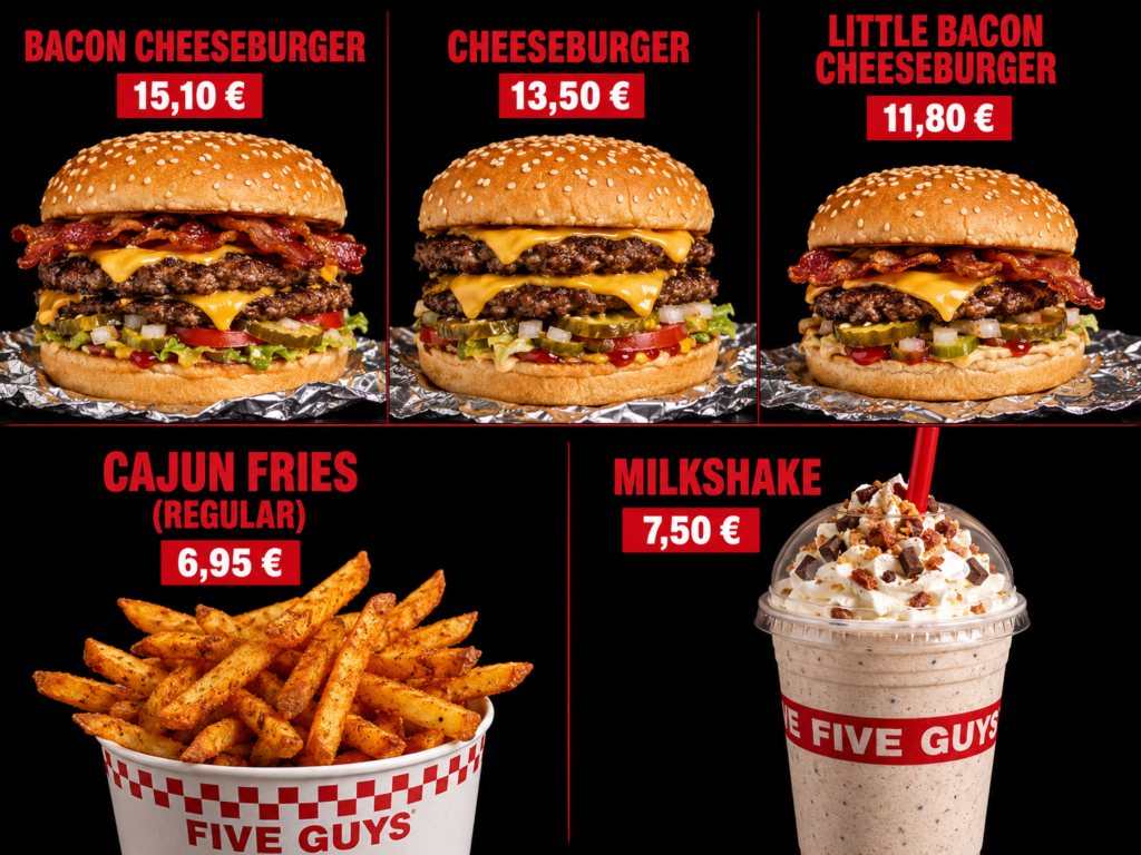 Die bekanntesten Gerichte bei Five Guys Deutschland