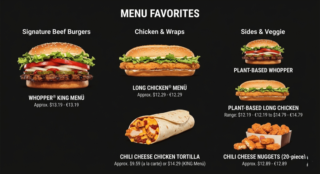 Die beliebtesten Gerichte bei Burger King Deutschlan
