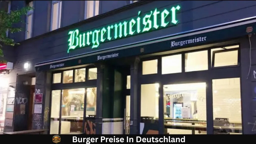 Bürgermeister-Speisekarte mit Preisen in Deutschland